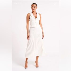 Mura Suiting Vest - Ivory (S)+ Twyla Pleated Suiting Maxi Skirt - Ivory (XS)